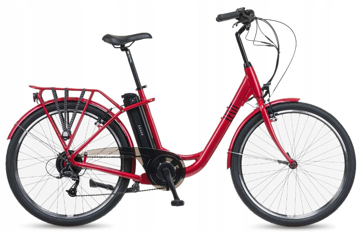 Hurtex E-bike Lady 26 rood/zwart 250W elektrische fiets 